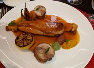 a plate of food on a table