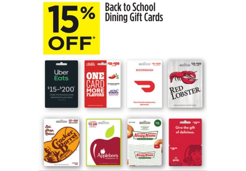 EXPIRED) Dollar General: Save 15% On Select Dining Gift Cards