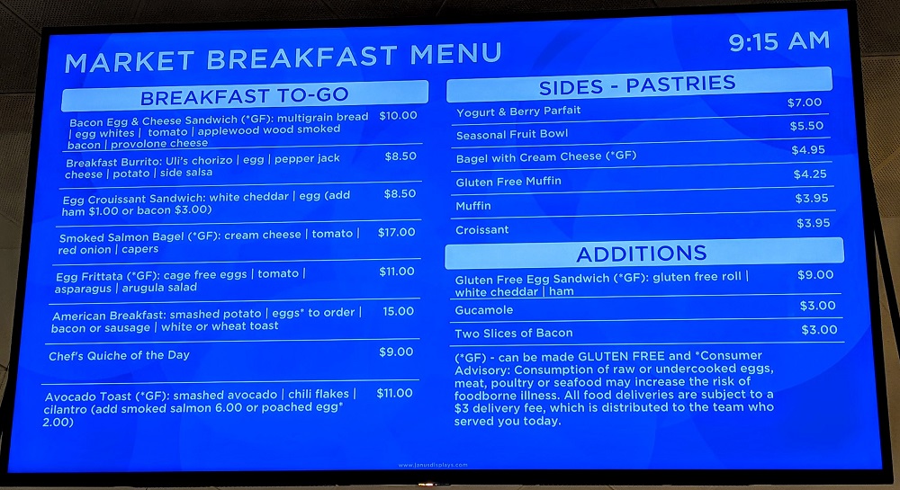 Hyatt Regency Seattle - Market breakfast menu