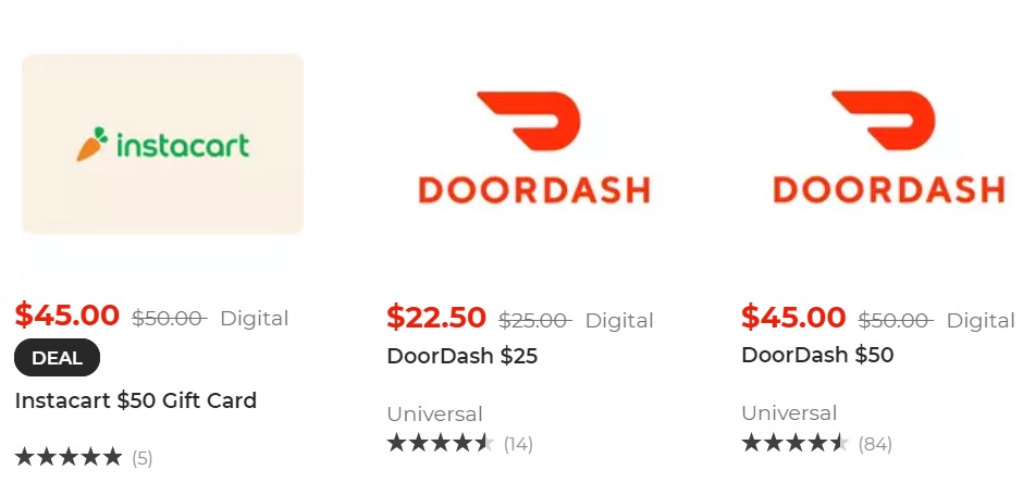 Instacart DoorDash