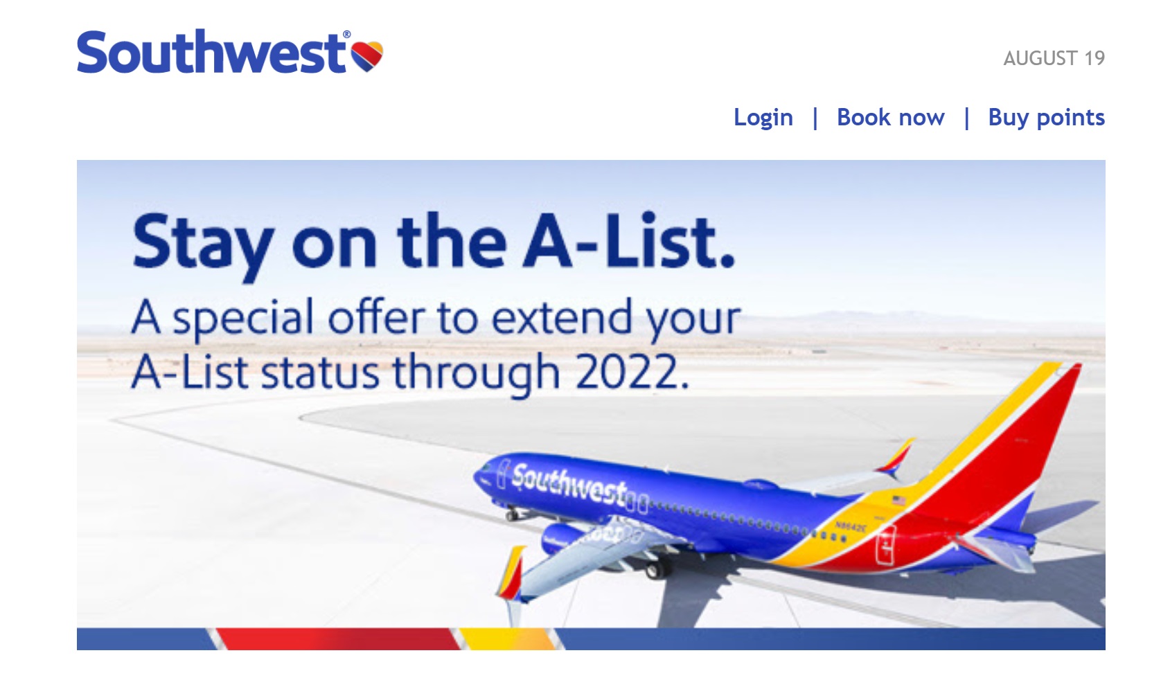 (EXPIRED) Southwest makes requalifying for Alist easy as pie [Targeted?]