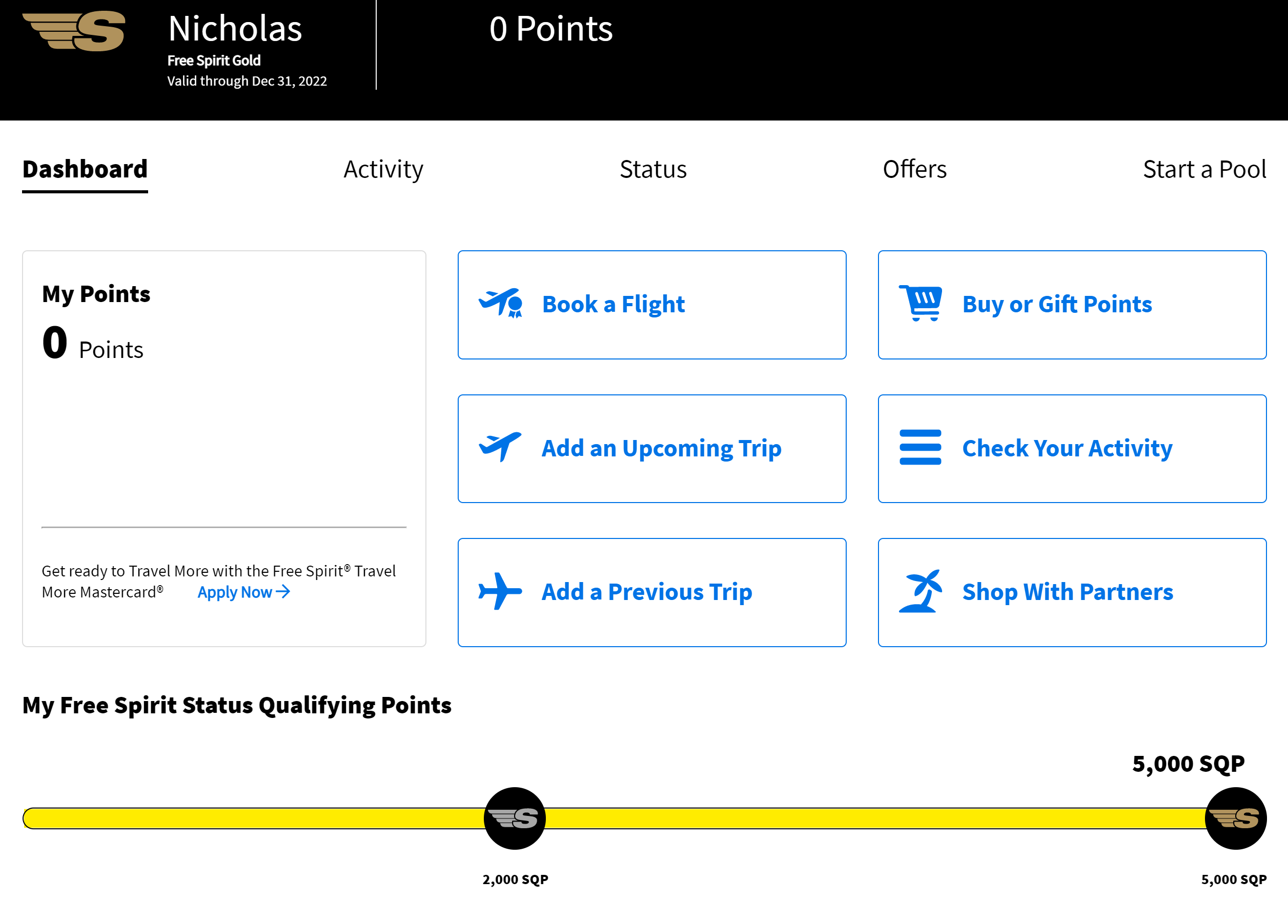 a screenshot of a flight application