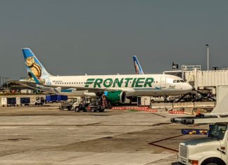 an airplane parked at an airport