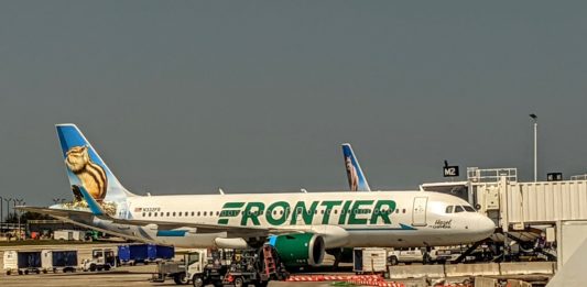 an airplane parked at an airport