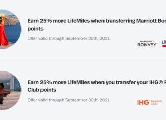 LifeMiles transfer bonus Marriott IHG