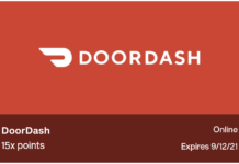 Point debit card DoorDash 15x