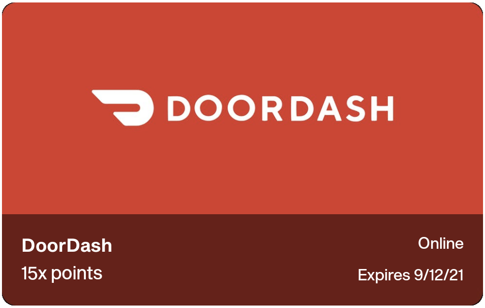 Point debit card DoorDash 15x