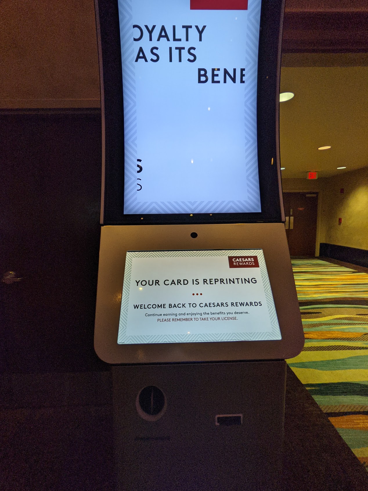 a screen with a white sign