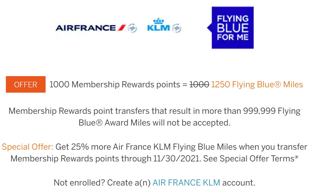 EXPIRED) 25% transfer bonus to Flying Blue from American Express