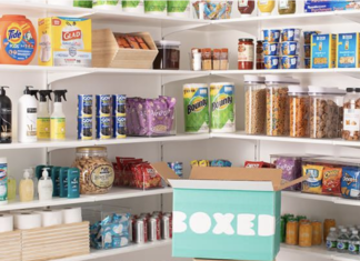 a pantry with many different types of food