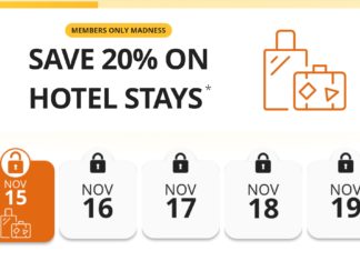 a group of white squares with black text and orange and white icons