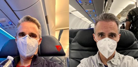 a man wearing a mask