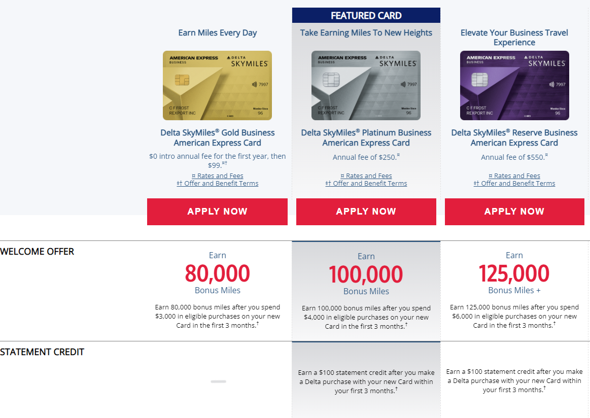 EXPIRED) Targeted Delta business offers: up to 125K miles and a $100  statement credit