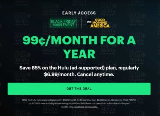 Hulu $0.99 Per Month Black Friday Subscription Deal