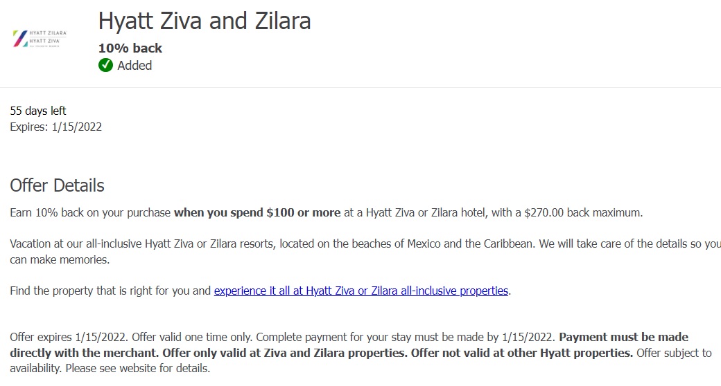 Hyatt Ziva & Zilara Chase Offer