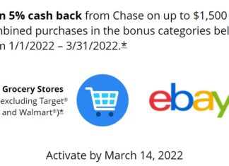 Chase Freedom Flex 5% Categories Q1 2022