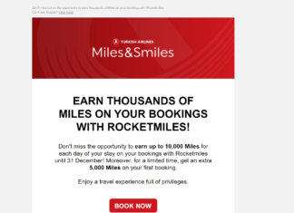 a red and white advertisement