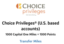 Capital One Choice Hotels Privileges Transfer Partner