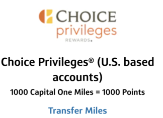 Capital One Choice Hotels Privileges Transfer Partner