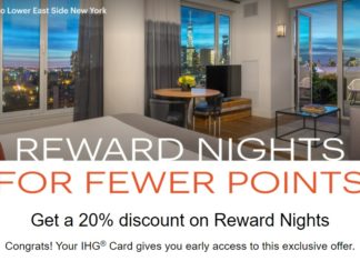 IHG Rewards 20% Discount On Award Nights