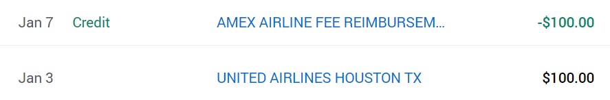 United TravelBank Amex Airline Fee Reimbursement