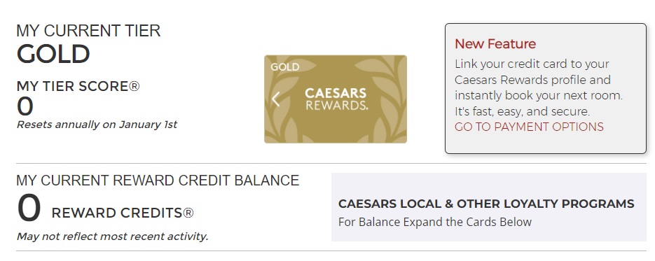 Caesars Rewards Gold Status