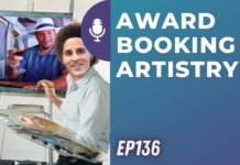 a man holding a paper and a picture of a man