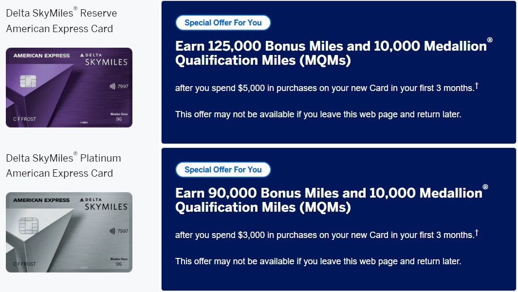 Targeted Delta SkyMiles welcome offers