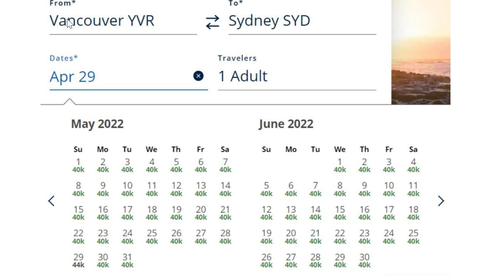 United Airlines Another upgrade to the award calendar?