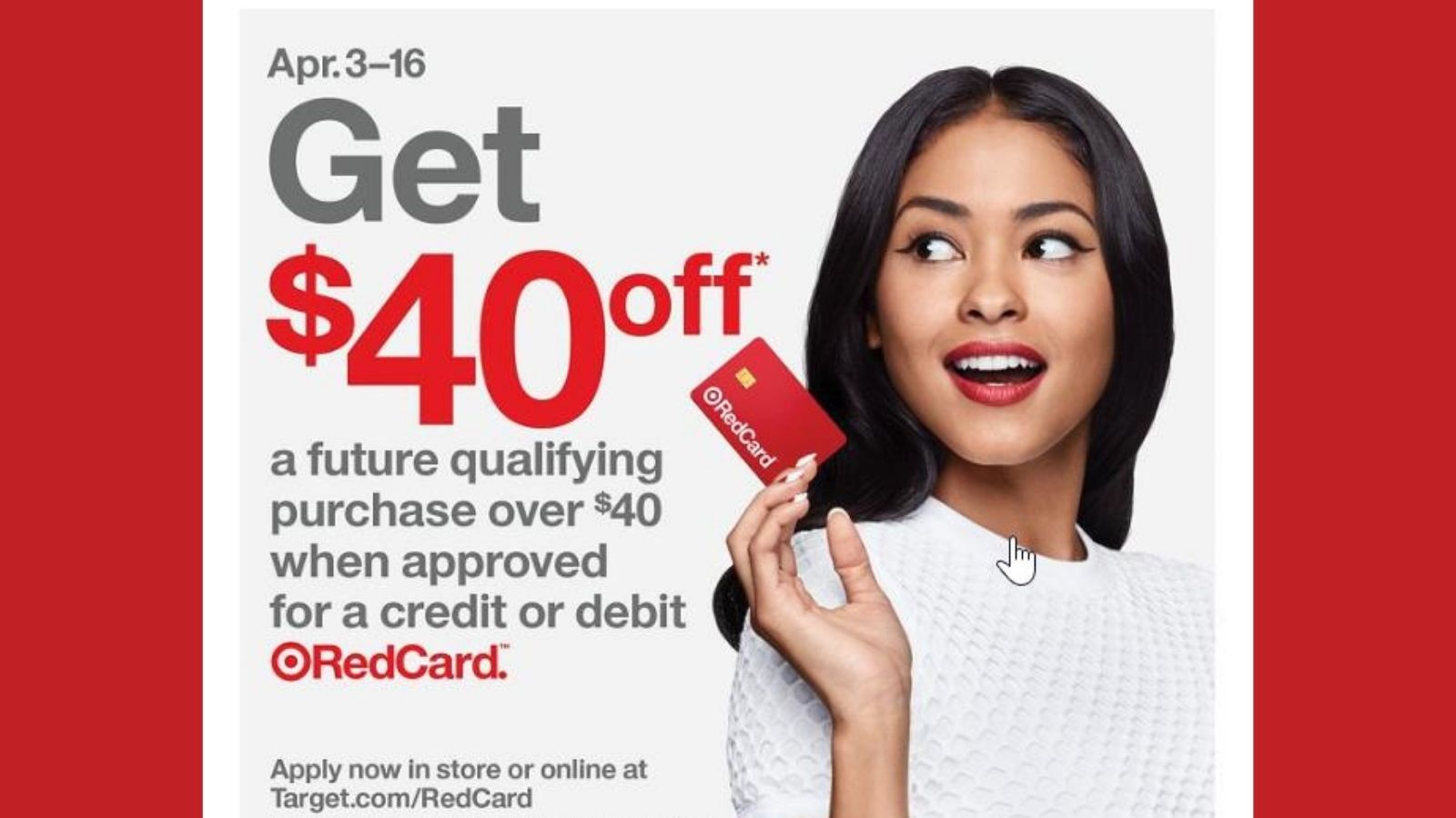 (Back Again) $40 off $40 at Target w/ new RedCard Debit Card
