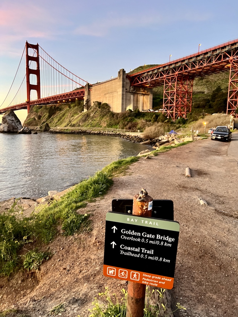 Cavallo Point Lodge walk to Golden Gate Bridge and Coastal Trail