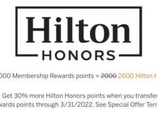 American Express Membership Rewards Hilton Honors Transfer Bonus