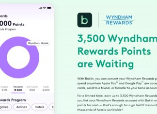 Bakkt Wyndham Rewards 3,500 points