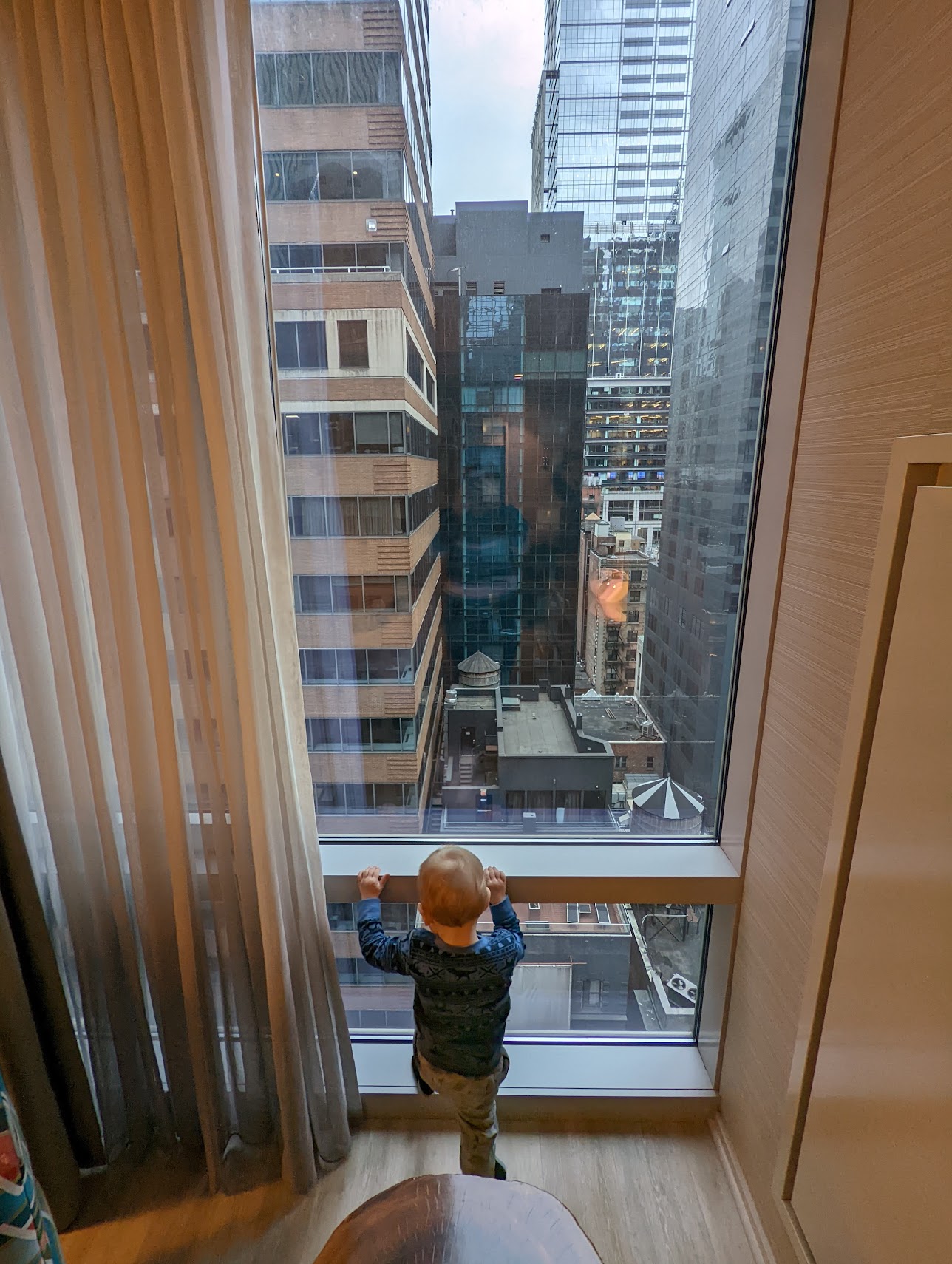 a child looking out a window