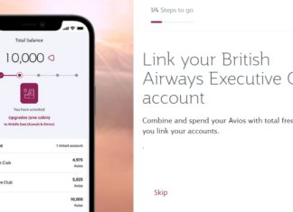 Link British Airways Avios account to Qatar Airways Avios