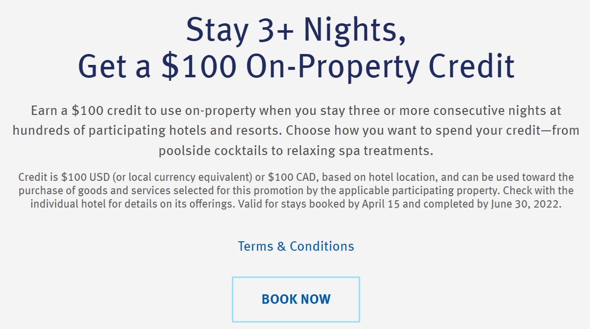 Wyndham Promotion Stay 3 Nights Get $100 Property Credit