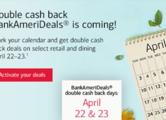 BankAmeriDeals double cashback April 22-23, 2022