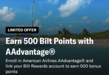 Bilt Rewards 500 bonus points link American Airlines AAdvantage