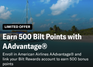 Bilt Rewards 500 bonus points link American Airlines AAdvantage