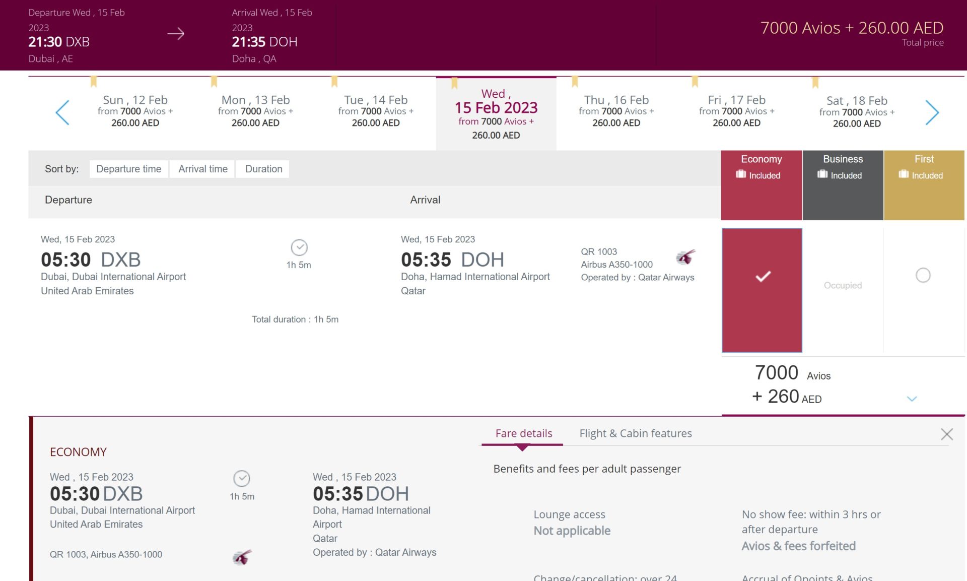 Finding Qatar availability and booking it without moving Avios