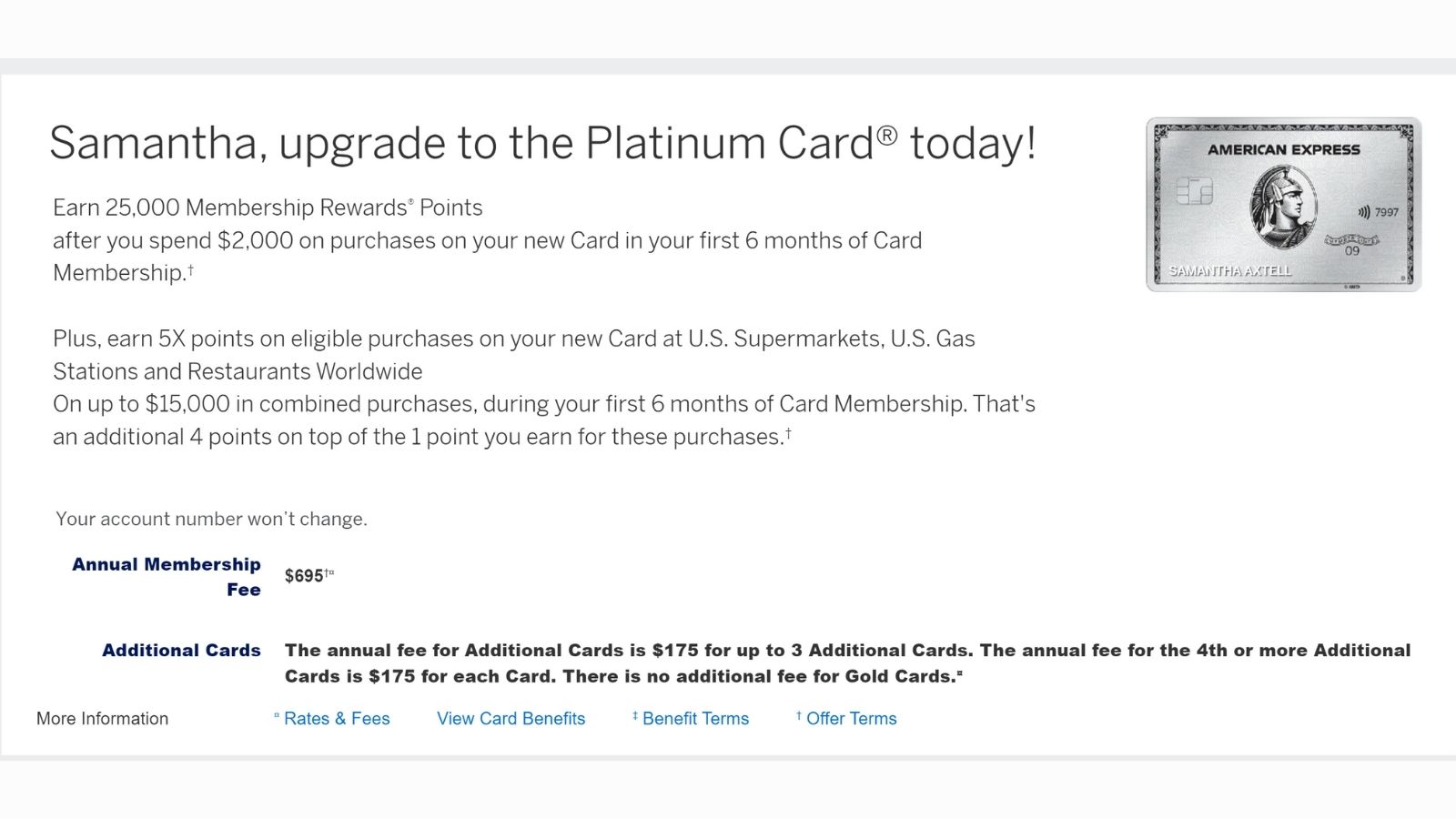American Express Platinum upgrade offer appears on some Gold ...