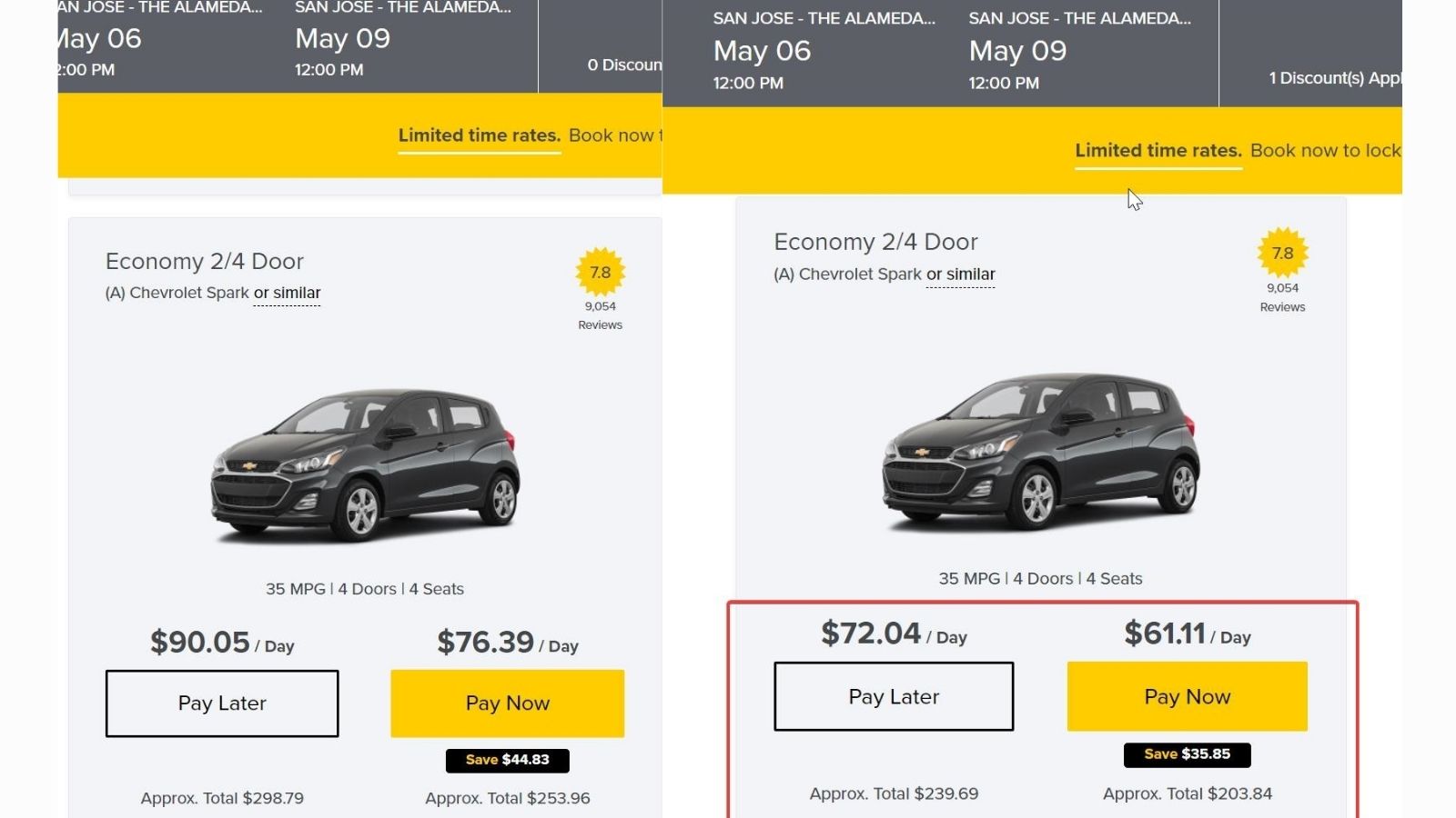 screens screenshot of a car price
