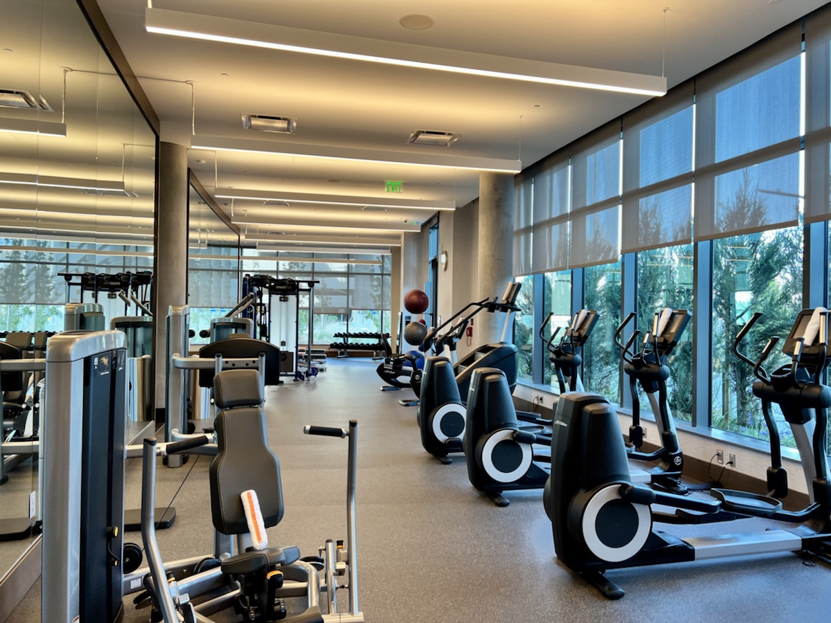 a room with exercise equipment