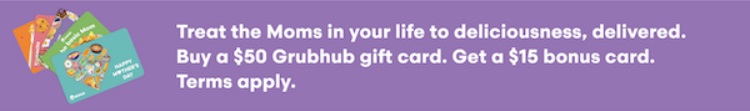 Grubhub $50 gift card $15 bonus card promotion