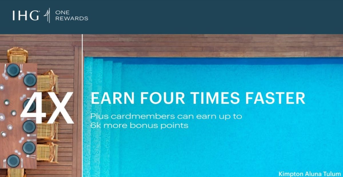 IHG One Rewards 4x Points 6k Bonus Points Cardholders