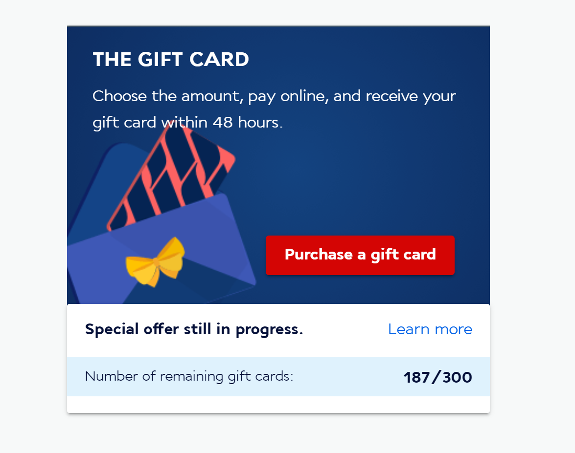 a blue gift card with a yellow bow and a blue envelope