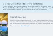 Chase Ultimate Rewards Marriott Bonvoy 50% Transfer Bonus