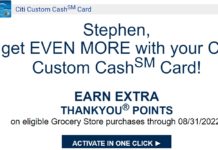 Citi Custom Cash +4 ThankYou Points