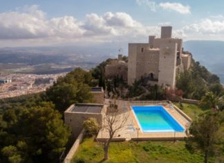 a pool in a castle