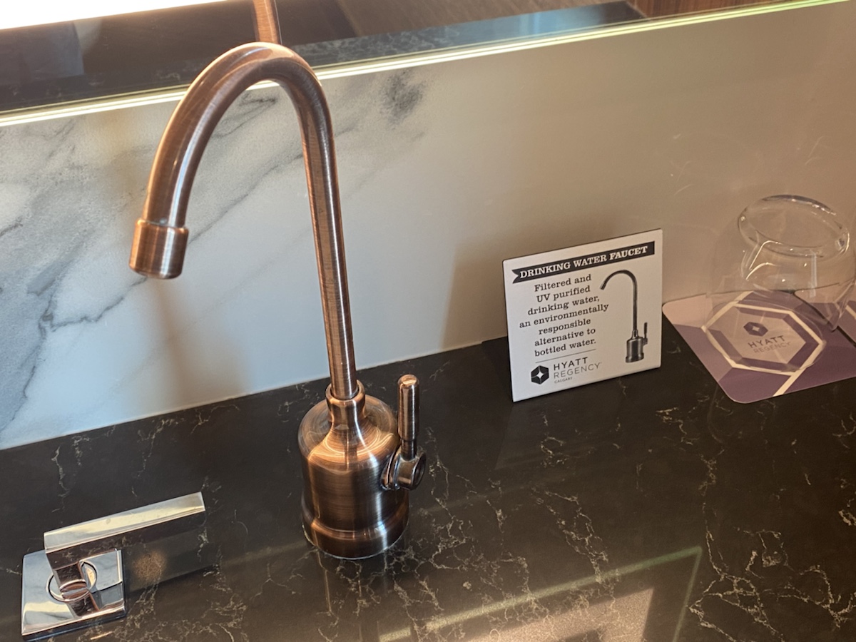 a faucet on a counter